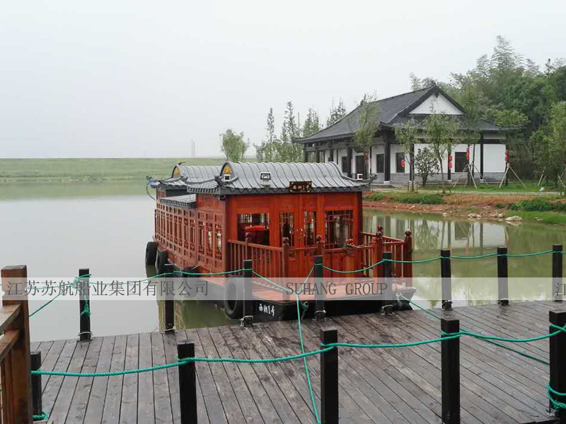安徽省池州市杏花村景區(qū)西湘1號(hào)10米單層畫(huà)舫船